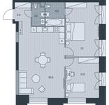Планировка 3-комнатной квартиры, 70,8 м2