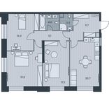 Планировка 4-комнатной квартиры, 96,1 м2