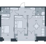 Планировка 3-комнатной квартиры, 66 м2