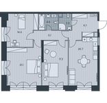 Планировка 4-комнатной квартиры, 96,1 м2