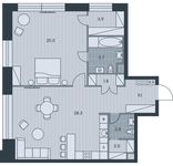 Планировка 2-комнатной квартиры, 78,6 м2