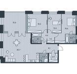 Планировка 4-комнатной квартиры, 135,7 м2