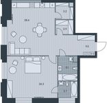 Планировка 2-комнатной квартиры, 77,3 м2