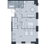 Планировка 3-комнатной квартиры, 72,5 м2
