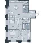 Планировка 3-комнатной квартиры, 99,9 м2