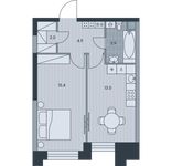 Планировка 1-комнатной квартиры, 39,2 м2