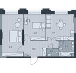 Планировка 3-комнатной квартиры, 68,8 м2