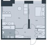 Планировка 2-комнатной квартиры, 48 м2