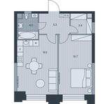 Планировка 2-комнатной квартиры, 48,4 м2