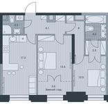 Планировка 3-комнатной квартиры, 64,9 м2