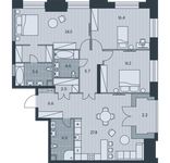 Планировка 4-комнатной квартиры, 115,8 м2