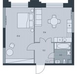 Планировка  2-комнатной квартиры, 48,1 м2