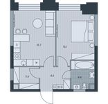 Планировка 2-комнатной квартиры, 41,3 м2
