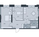Планировка 3-комнатной квартиры, 68,8 м2