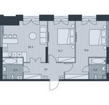 Планировка 3-комнатной квартиры, 71,2 м2