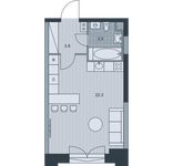 Планировка  1-комнатной квартиры, 30 м2