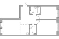 Планировка 3-комнатной квартиры, 72,09 м2
