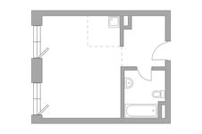 Планировка 1-комнатной квартиры, 31,27 м2