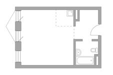 Планировка квартиры студии, 35,99 м2