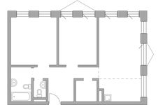 Планировка 3-комнатной квартиры, 75,2 м2