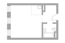 Планировка квартиры студии, 33,89 м2
