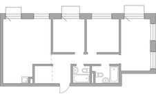 Планировка 3-комнатной квартиры, 87,21 м2