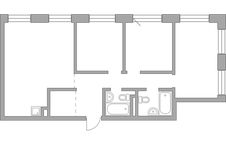 Планировка 3-комнатной квартиры, 82,08 м2