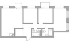 Планировка 3-комнатной квартиры, 85,42 м2
