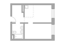 Планировка 2-комнатной квартиры, 41,65 м2