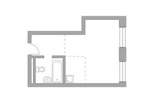 Планировка квартиры студии, 30,54 м2