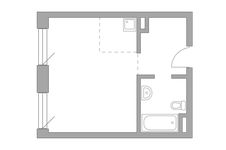Планировка квартиры студии, 31,27 м2
