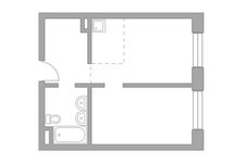 Планировка 2-комнатной квартиры, 41,88 м2