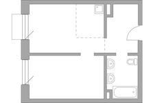 Планировка 2-комнатной квартиры, 42,94 м2