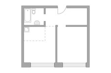 Планировка 2-комнатной квартиры, 43,17 м2
