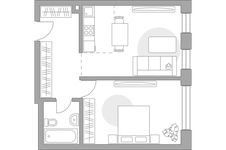 Планировка 2-комнатной квартиры, 47,95 м2
