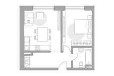 Планировка 2-комнатной квартиры, 47,76 м2
