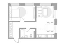 Планировка 2-комнатной квартиры, 50,44 м2