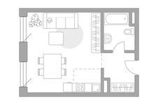 Планировка квартиры студии, 35,4 м2
