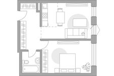 Планировка 2-комнатной квартиры, 48,31 м2