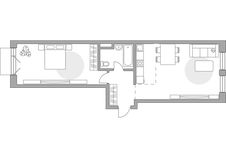 Планировка 2-комнатной квартиры, 62,5 м2