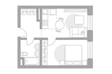 Планировка 2-комнатной квартиры, 41,65 м2