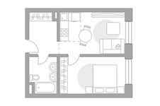 Планировка 2-комнатной квартиры, 41,88 м2