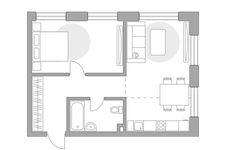 Планировка 2-комнатной квартиры, 50,67 м2