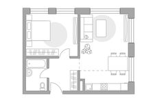 Планировка 2-комнатной квартиры, 49,64 м2