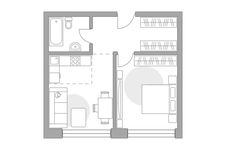 Планировка 2-комнатной квартиры, 43,17 м2
