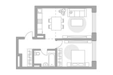 Планировка 2-комнатной квартиры, 49,36 м2