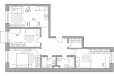 Планировка 3-комнатной квартиры, 87,93 м2