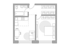 Планировка 2-комнатной квартиры, 44,73 м2