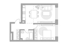 Планировка 2-комнатной квартиры, 49,65 м2