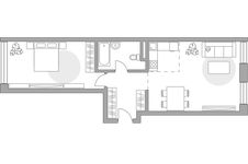 Планировка 2-комнатной квартиры, 59,23 м2